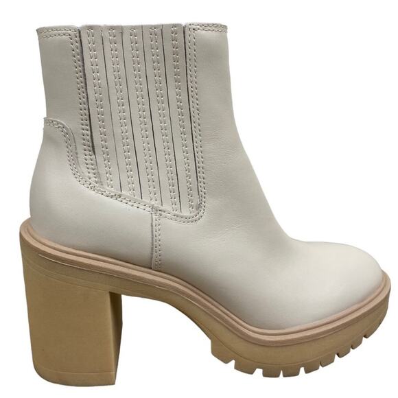 Dolce Vita Caster H2O Women Platform Ankle Boot/Booties Sz 8.5 Ivory Leather New - Picture 6 of 14